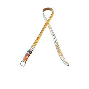 Leather Belt With Trio Tri Color Loop Calf Hair Design size‎ 32 Modern